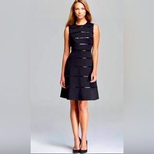 Calvin Klein Leather Stripe Dress, Sz 6
